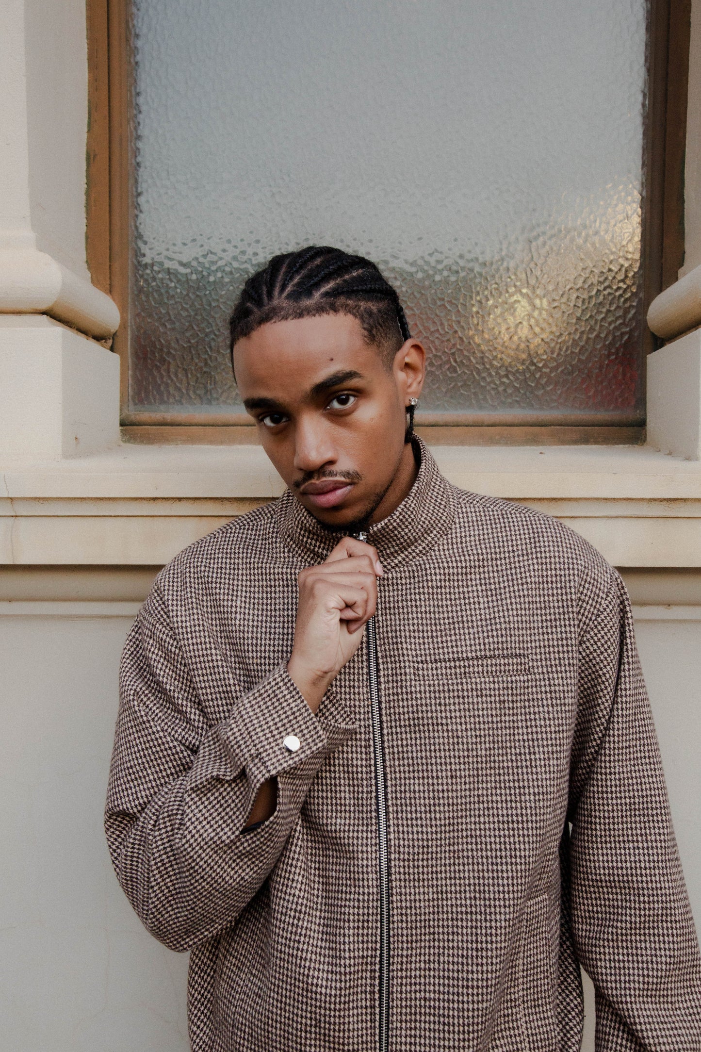 HOUNDSTOOTH ZIP UP