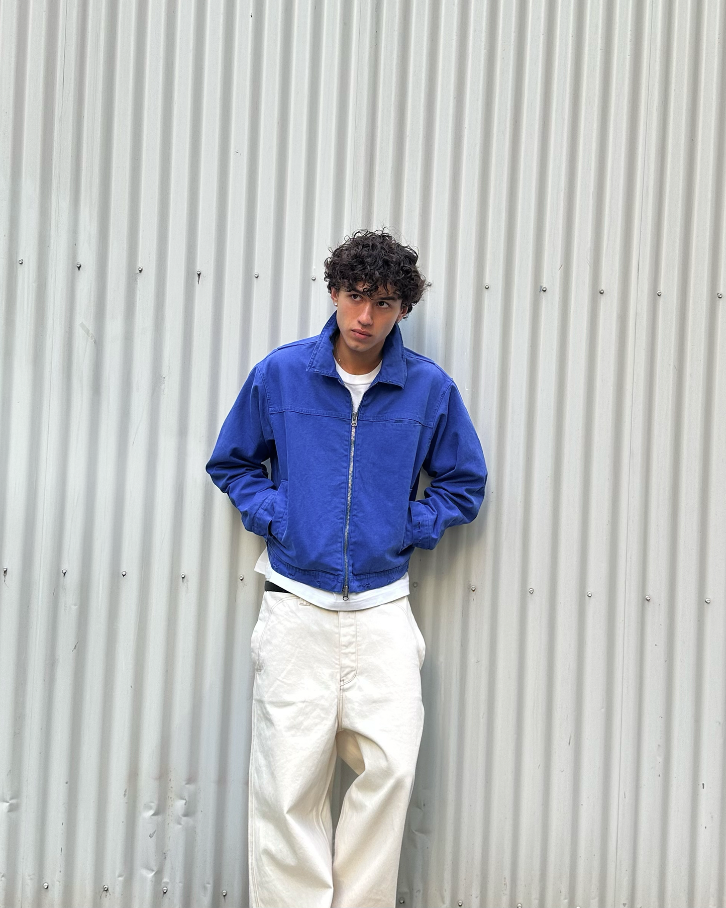 ANDRE JACKET IN GARMENT DYED BLUE