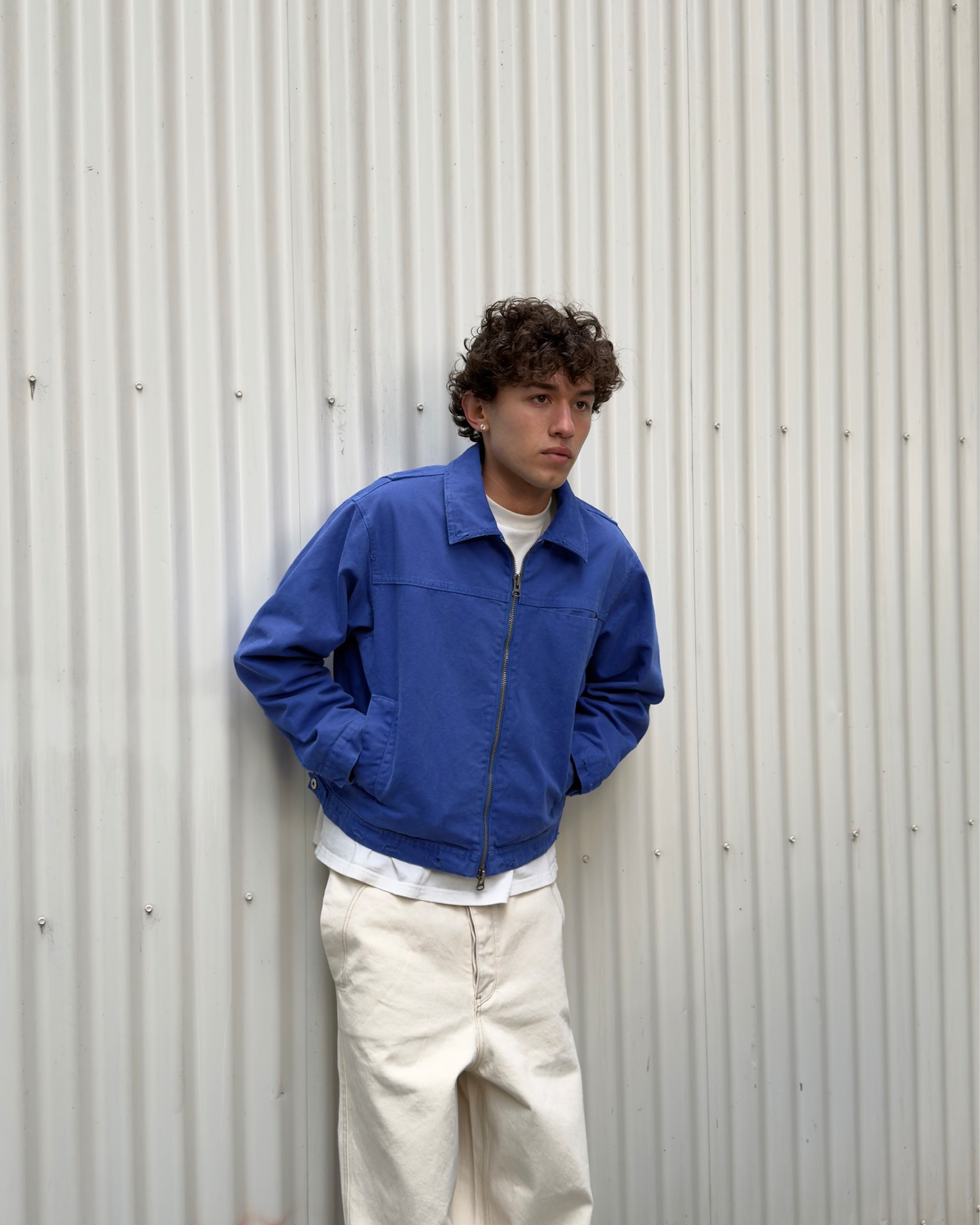 ANDRE JACKET IN GARMENT DYED BLUE