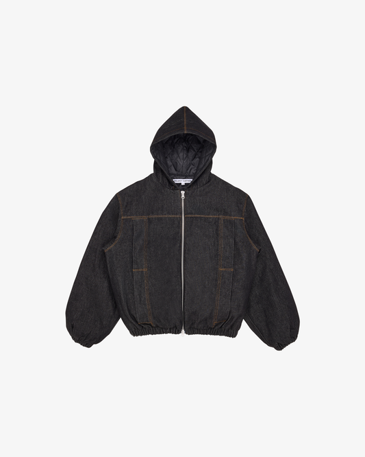 RAW DENIM JACKET IN BLACK